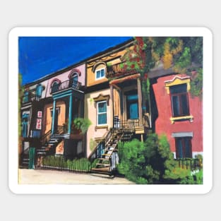 Montréal, Colourful Houses In Summer Sticker